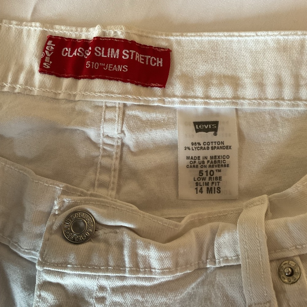 Levi's 510 Women’s Slim Stretch White Jeans Size 14 - Picture 9 of 10
